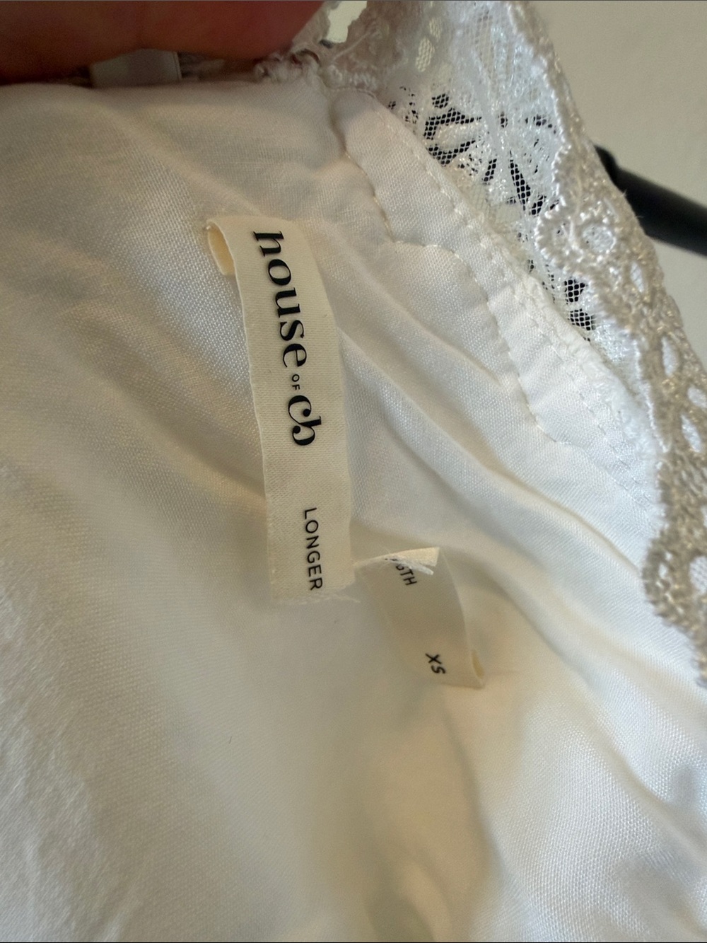 House of CB Scarlett White Embroidered Cotton Lace Trim Mini Dress size XS Long - Picture 9 of 16
